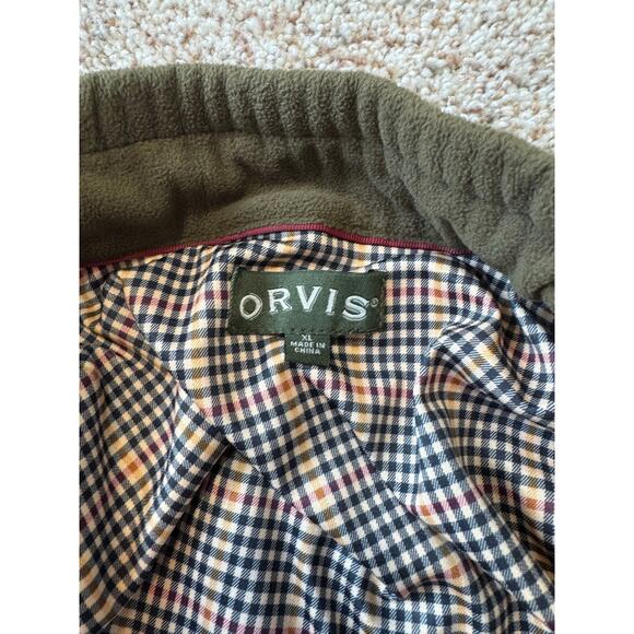 Orvis 100% Wool shooting jacket Men's XL; Khaki Green, Full zip; leather pull - Picture 3 of 9